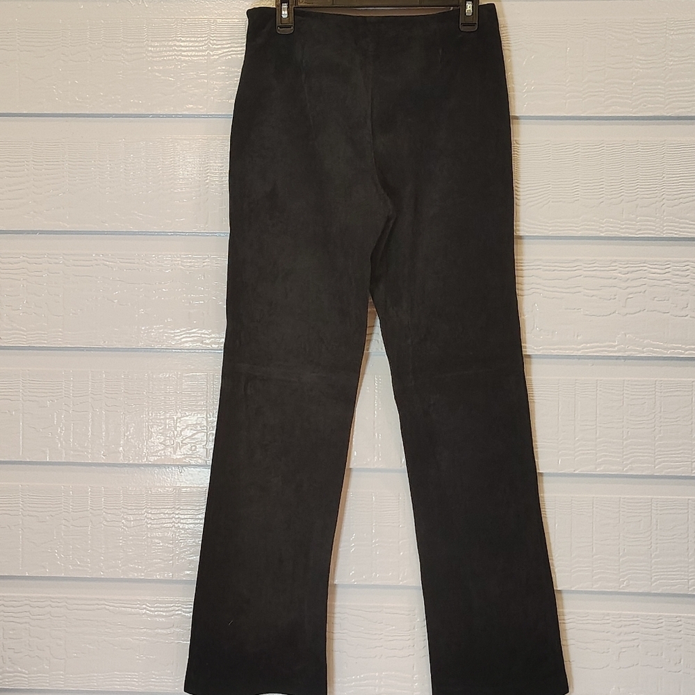 Vintage Newport News Pants Women's Sz 8 Suede Leather Straight Leg Lined Zipper - Picture 11 of 11